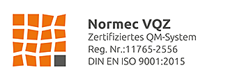 Zertifizierungslogo ISO 9001 Normec VQZ